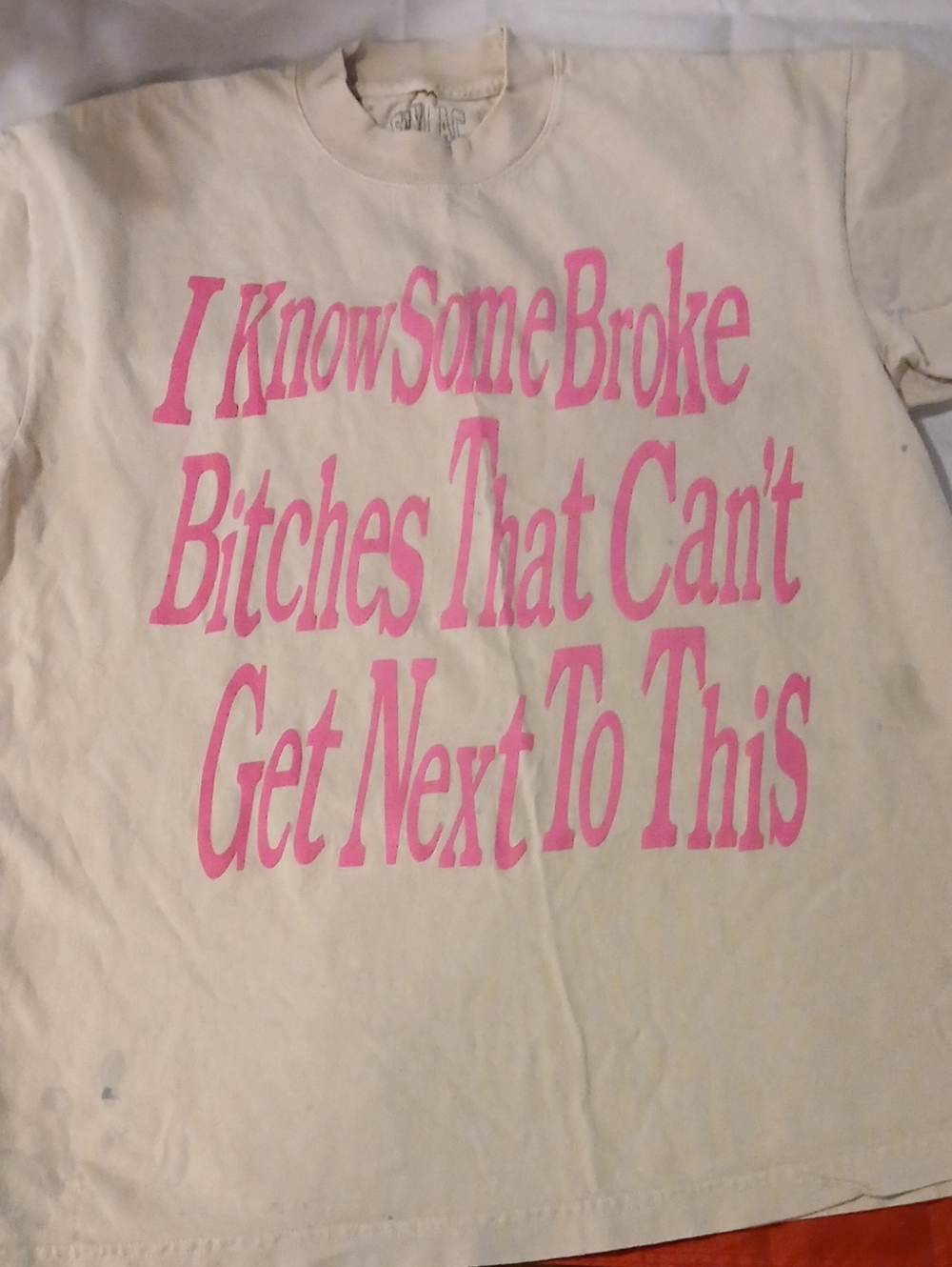 Graphic Tee with Pink Slogan